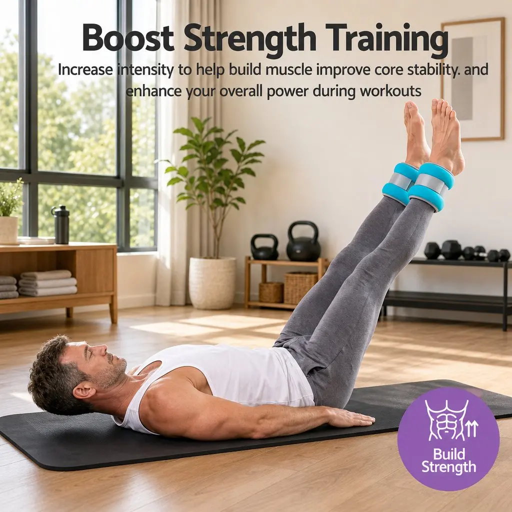Ankle Wrist Weights Set for Home Fitness 4 Pairs 1kg 2kg 3kg 4kg