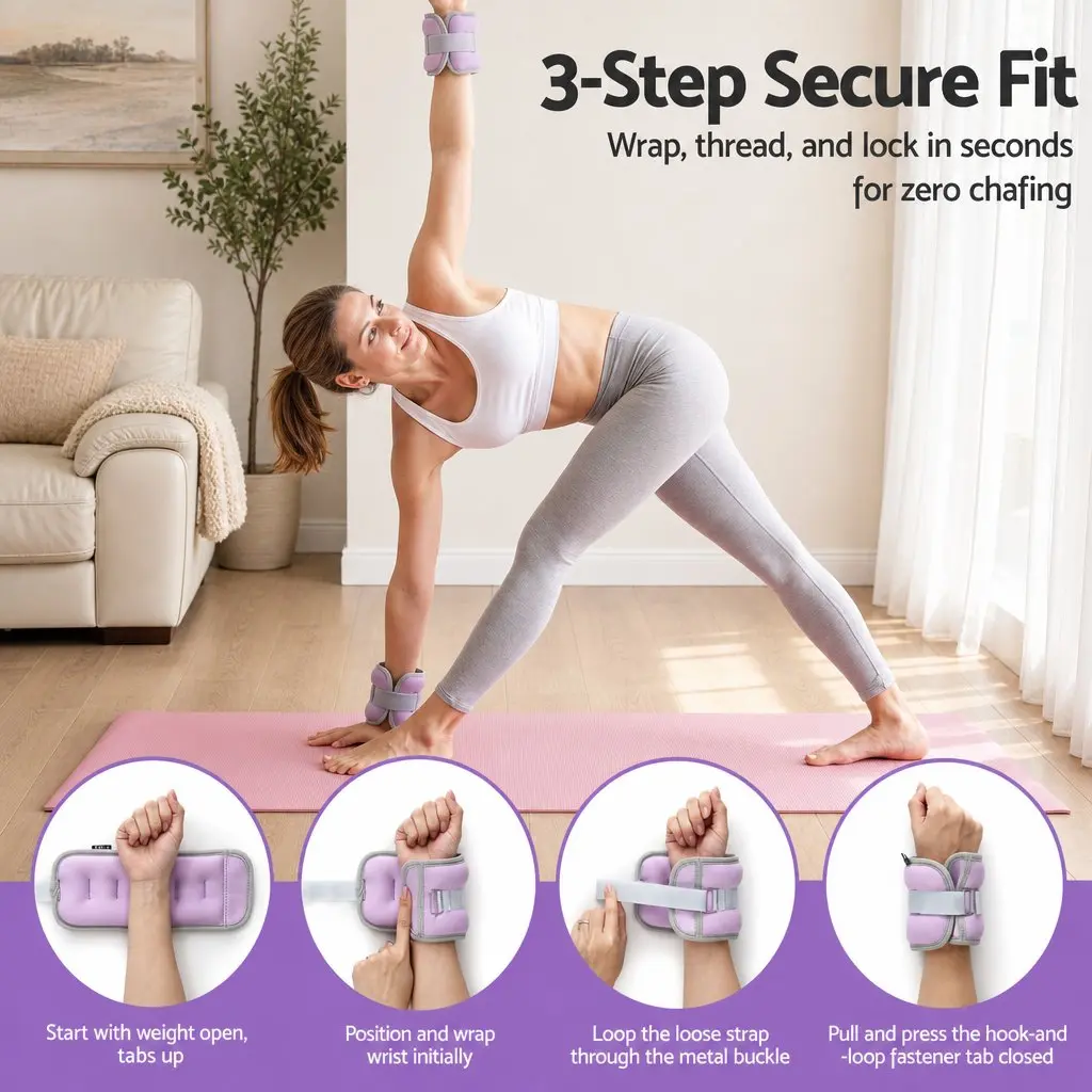 Ankle Wrist Weights Set for Home Fitness 4 Pairs 1kg 2kg 3kg 4kg