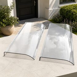 Transparent 0.4m x 2m Awning - PET Polycarbonate Structure