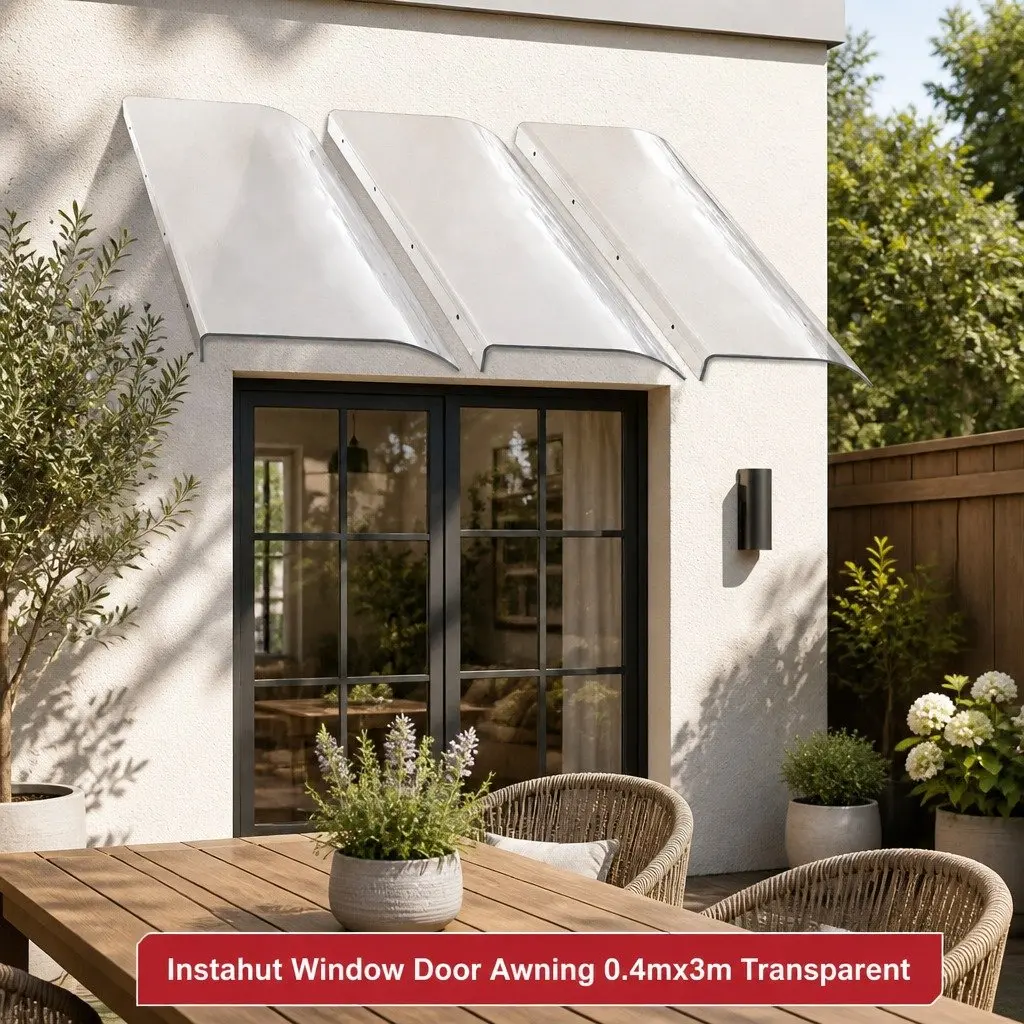 Awning for Door and Window 0.4m x 3m Transparent Polycarbonate Sheet