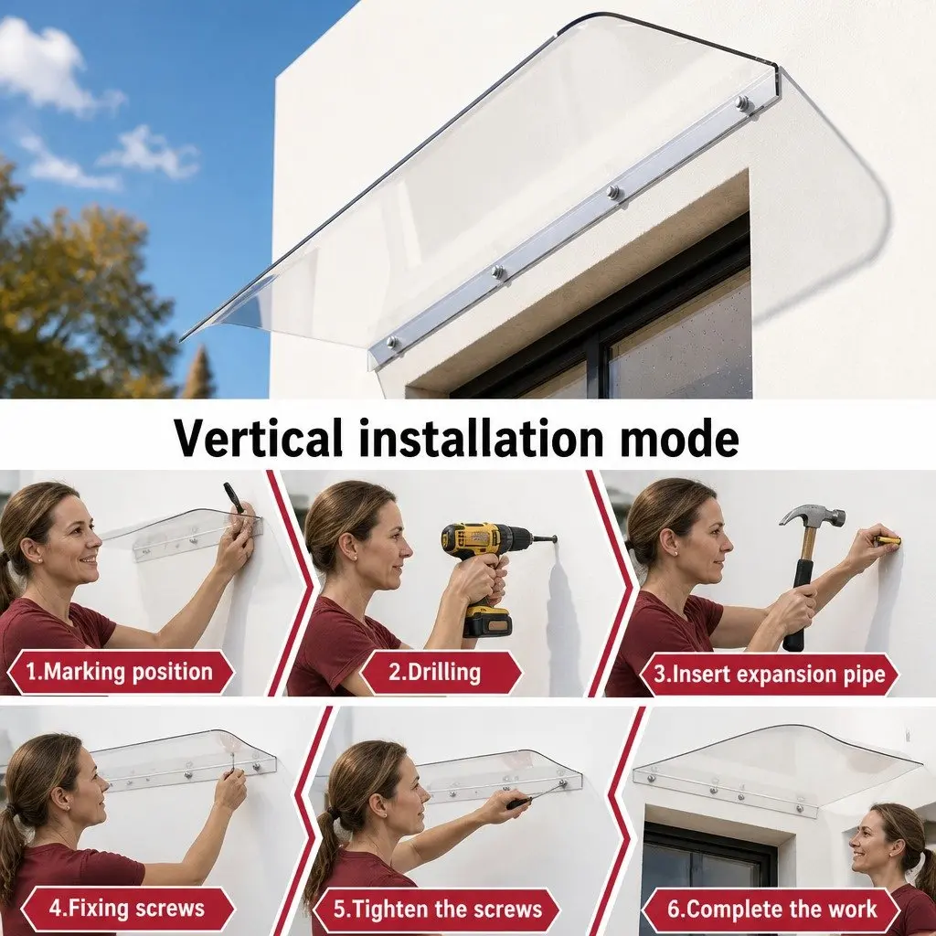 Awning for Door and Window 0.4m x 3m Transparent Polycarbonate Sheet