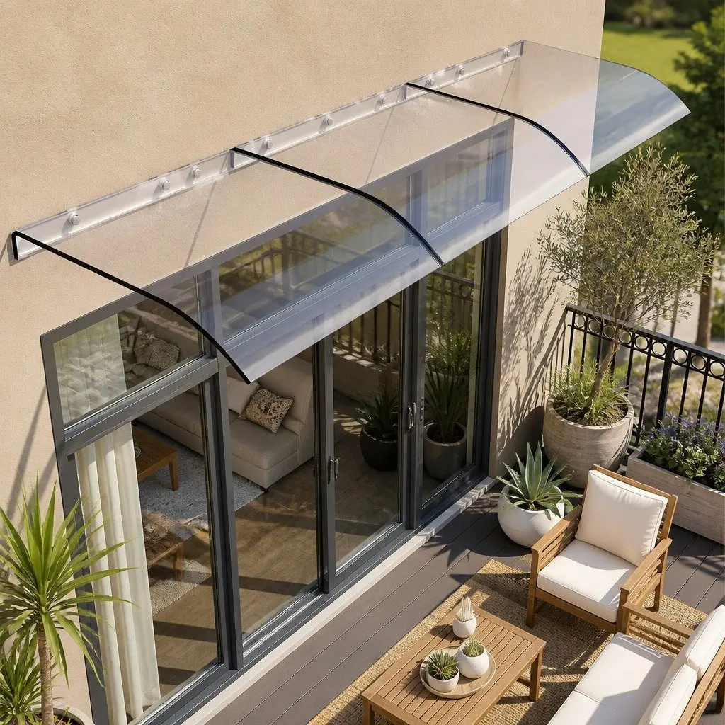 Awning for Door and Window 0.4m x 3m Transparent Polycarbonate Sheet