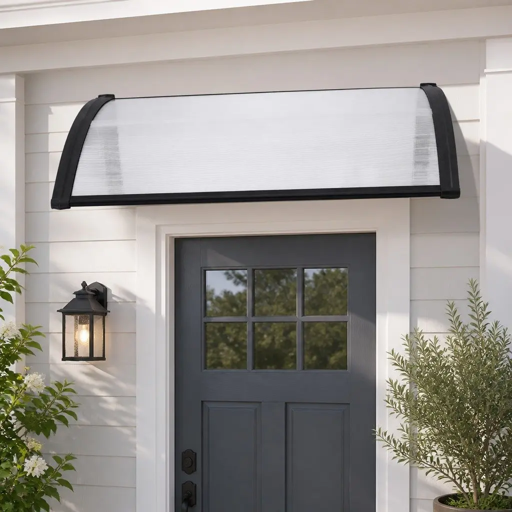 Awning for Window and Door 0.8M x 1M Transparent PC Panel Canopy