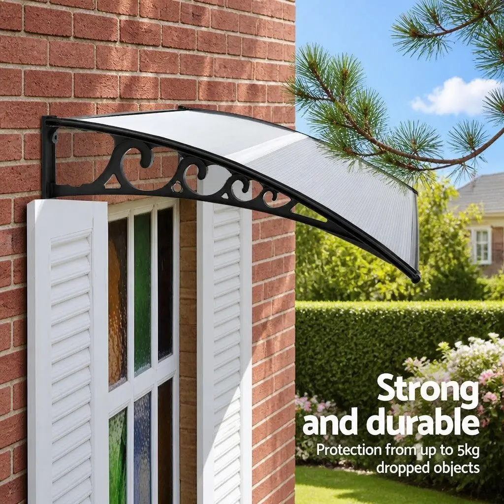 Awning for Window and Door 0.8M x 1M Transparent PC Panel Canopy