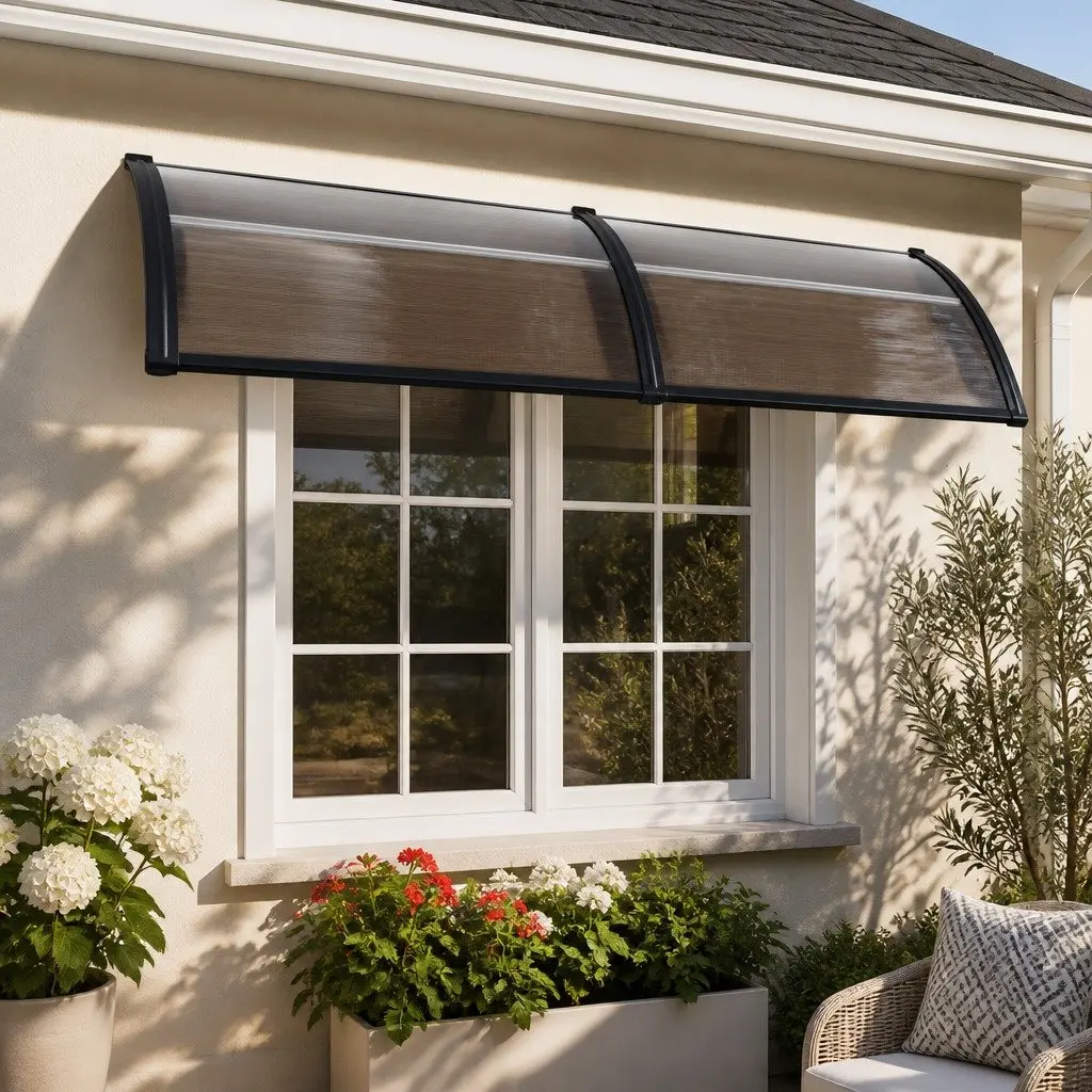Awning for Window and Door 0.8m x 2m Polycarbonate Panel Shade Cover