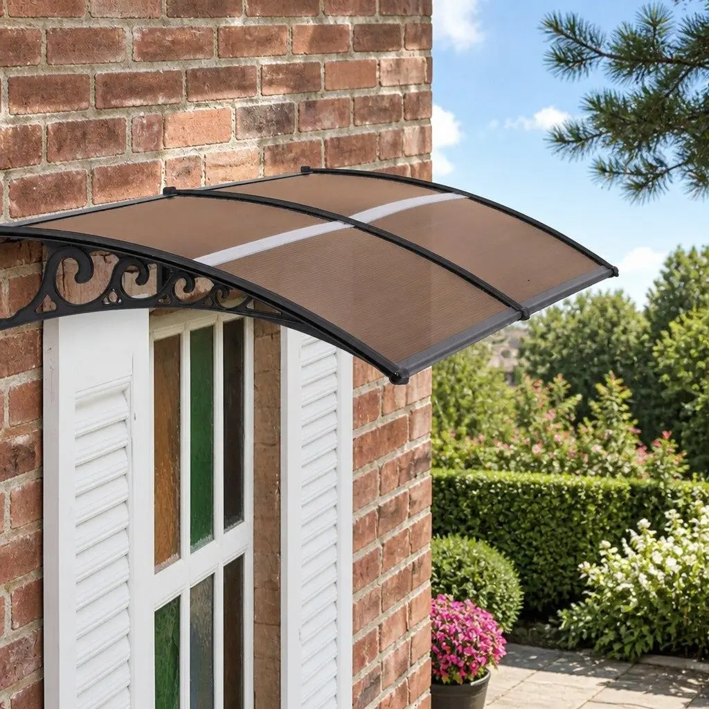 Awning for Window and Door 0.8m x 2m Polycarbonate Panel Shade Cover