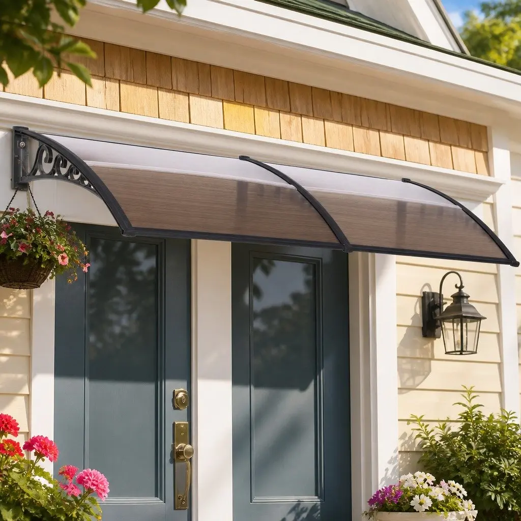 Awning for Window and Door 0.8m x 2m Polycarbonate Panel Shade Cover