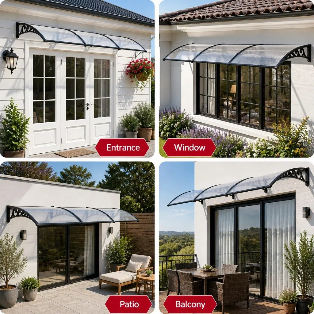 0.8m x 3m Window Door Awning