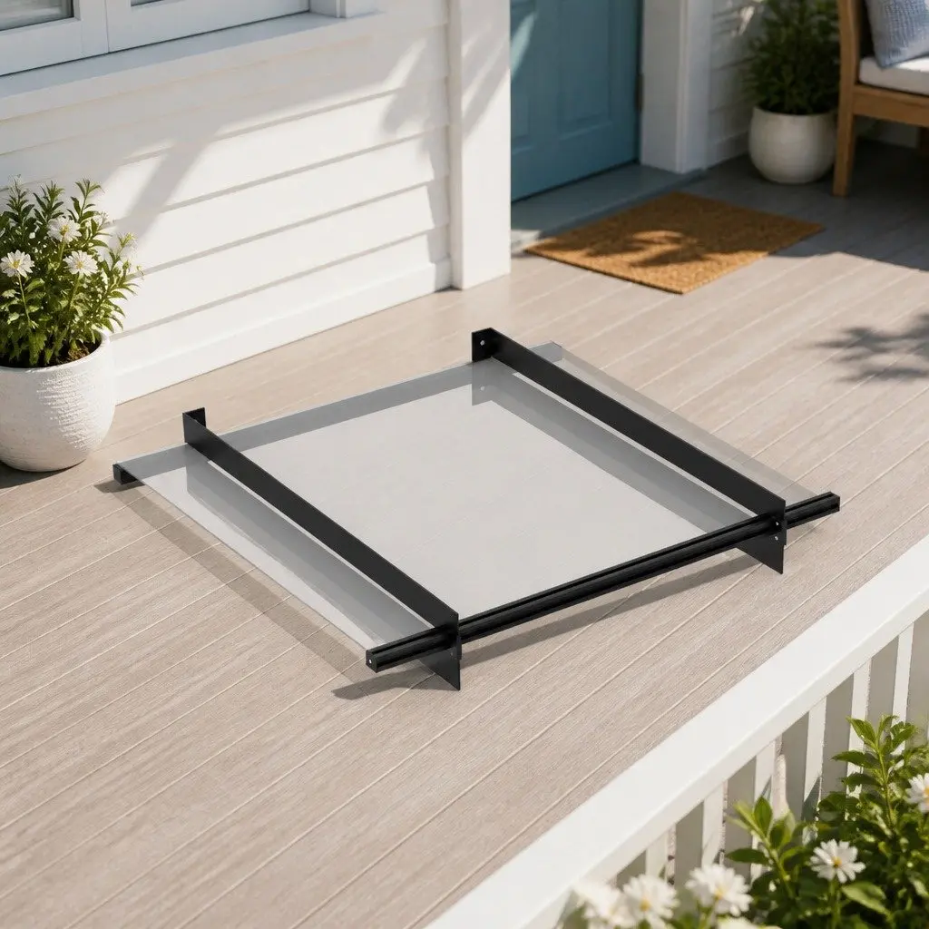 1m x 1m Polycarbonate Panel Awning with Metal Brackets