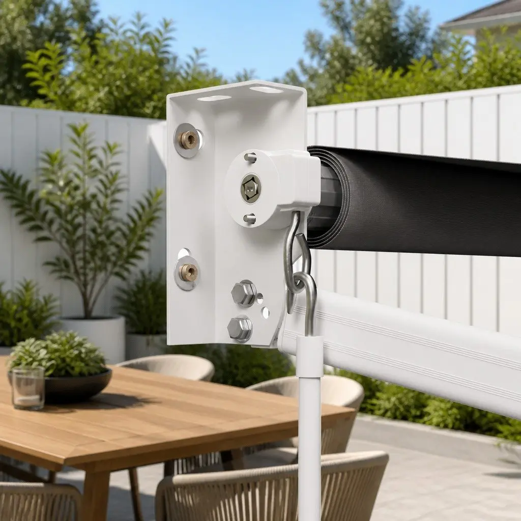 Folding Arm Awning 2m x 1.5m with Grey Polyester Fabric