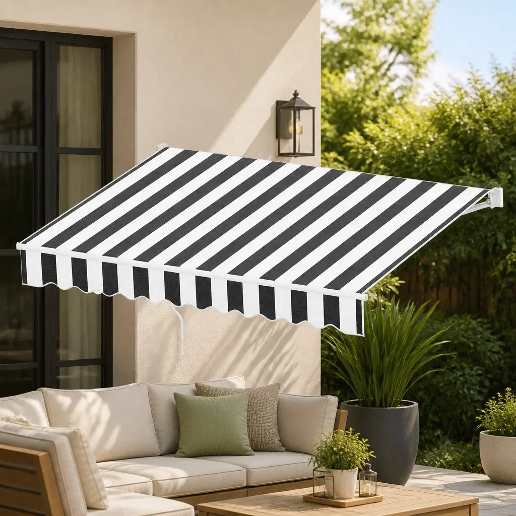 Folding Arm Awning Manual Hand Crank 2.5m x 2m
