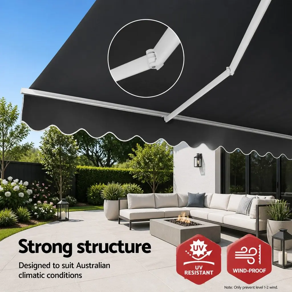 Folding Arm Awning Outdoor Patio Garden 3m x 2.5m