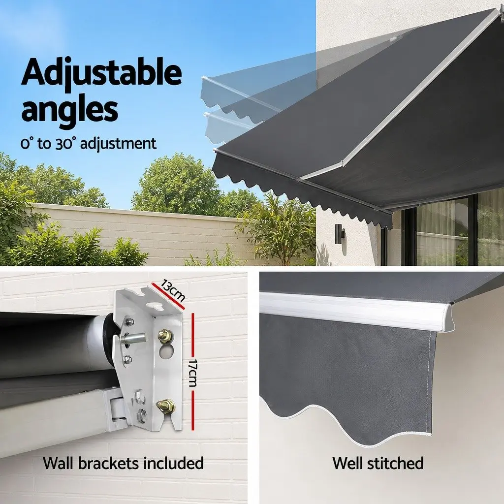 Folding Arm Awning Outdoor Patio Garden 3m x 2.5m