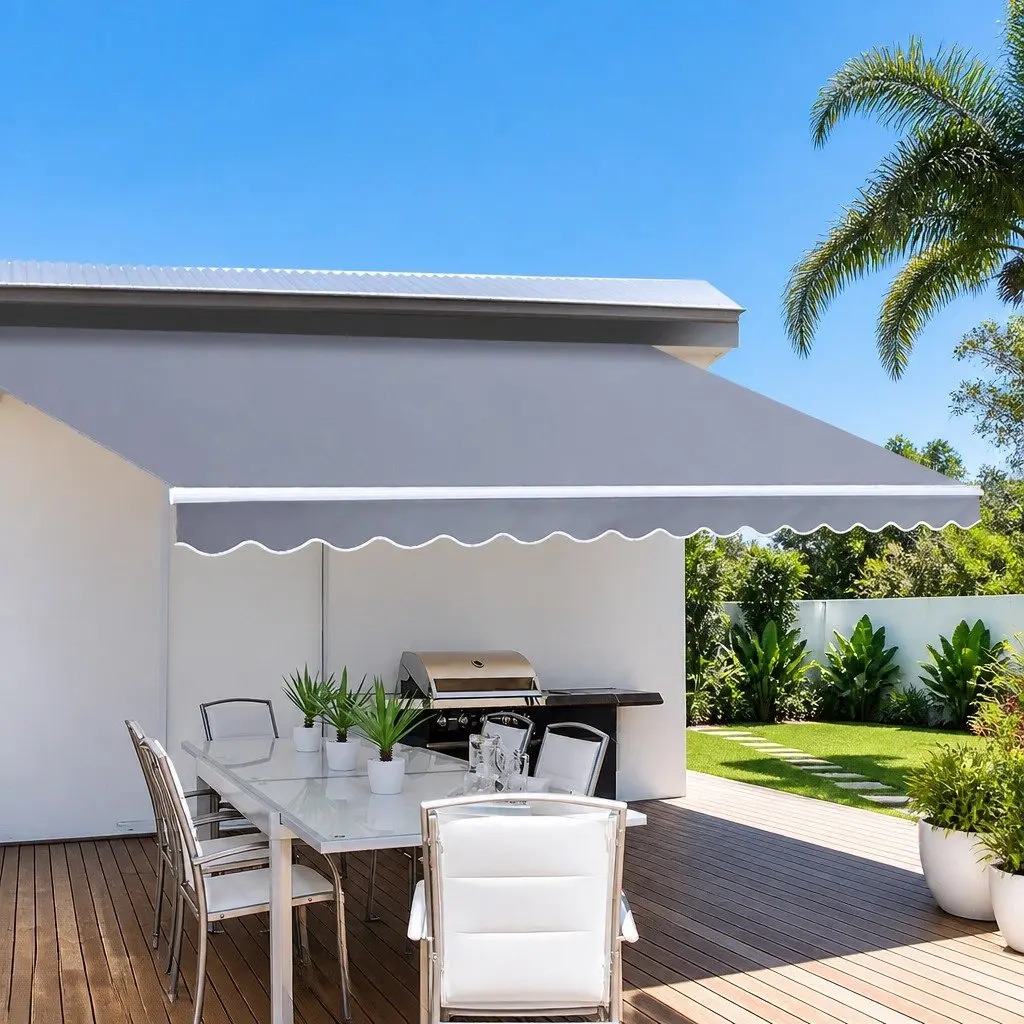 Folding Arm Awning, 3m x 2.5m, Pearl Grey