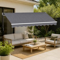 Folding Arm Awning Specifications - 3.5M x 2.5M Grey