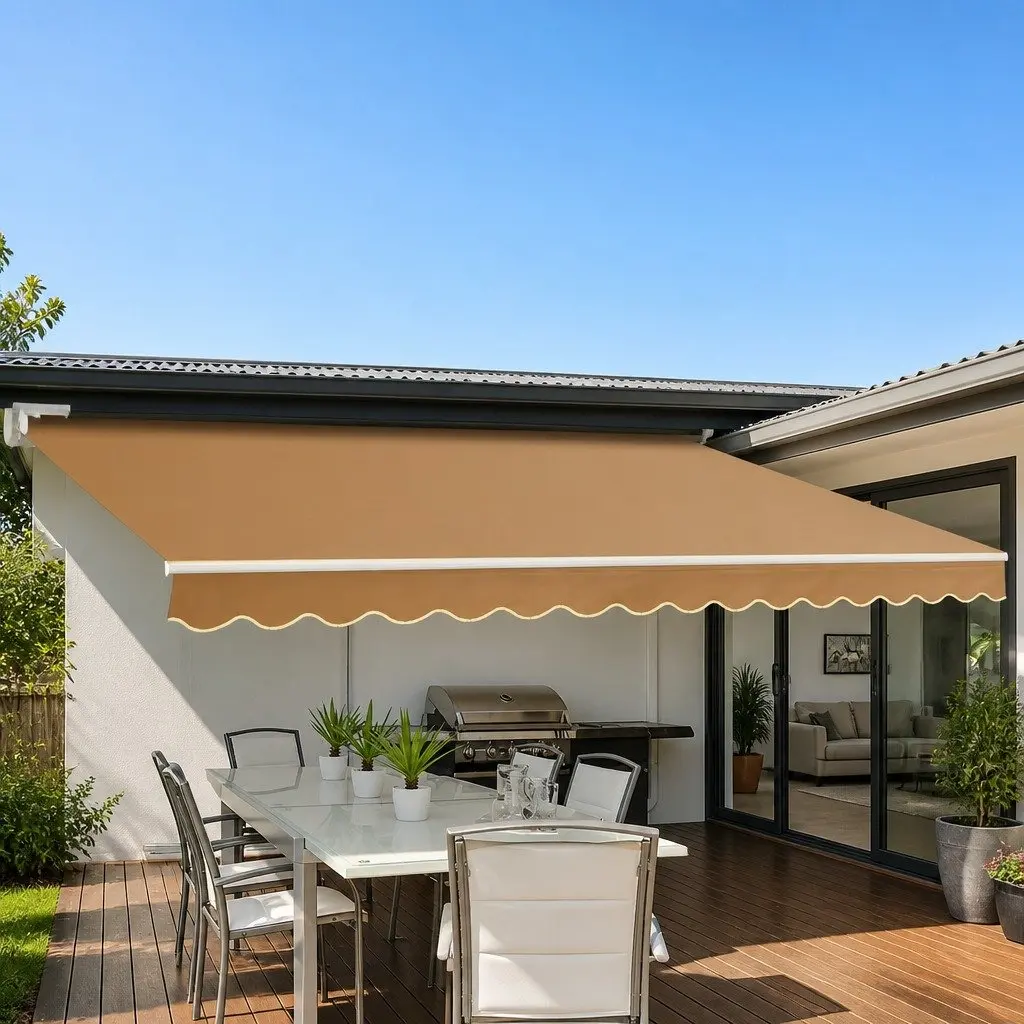 Folding Arm Awning 4M x 3M in Beige