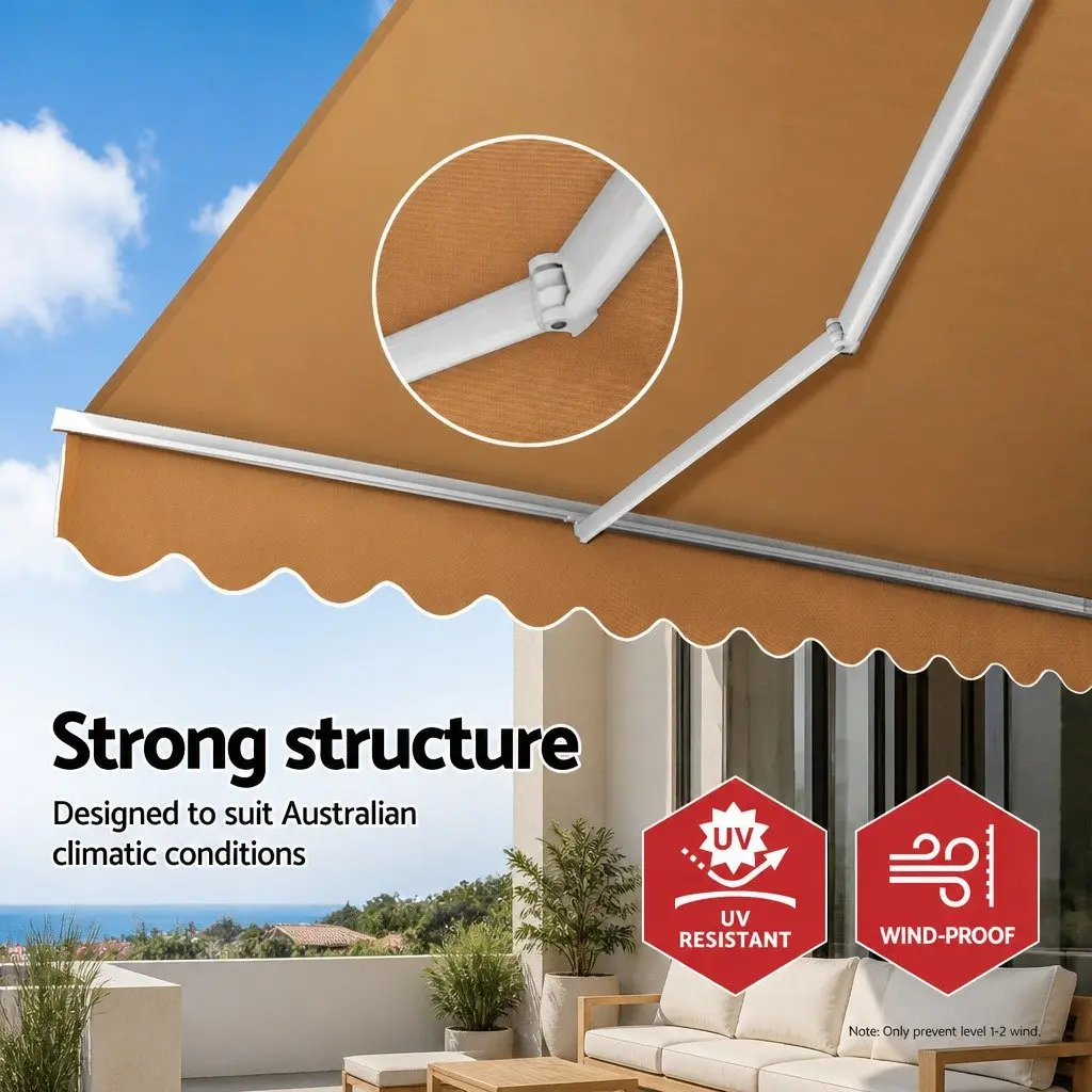 Folding Arm Awning 4M x 3M in Beige