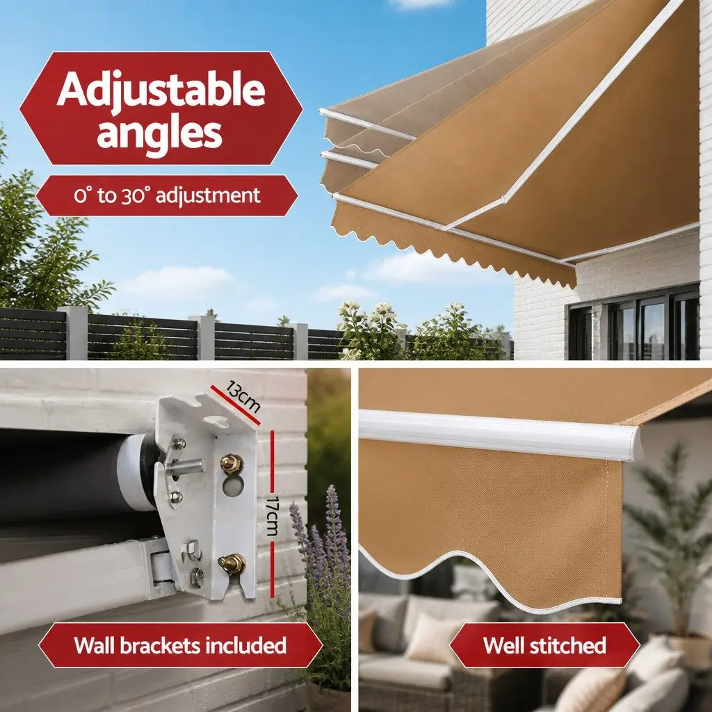 Folding Arm Awning 4M x 3M in Beige