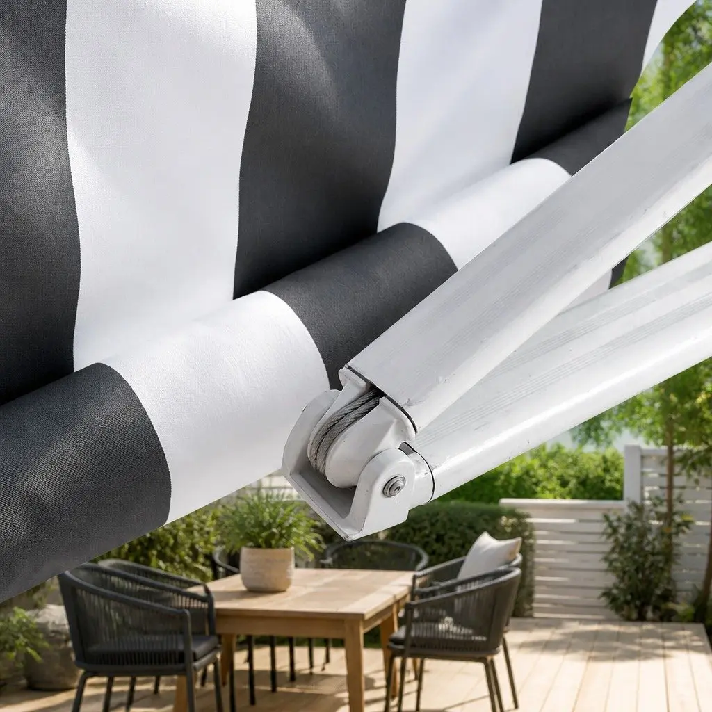 Folding Arm Awning for Patio Garden 4m x 3m Manual Hand Crank Sunshade