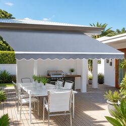 4M x 3M Manual Retractable Awning with UV-Resistant Fabric