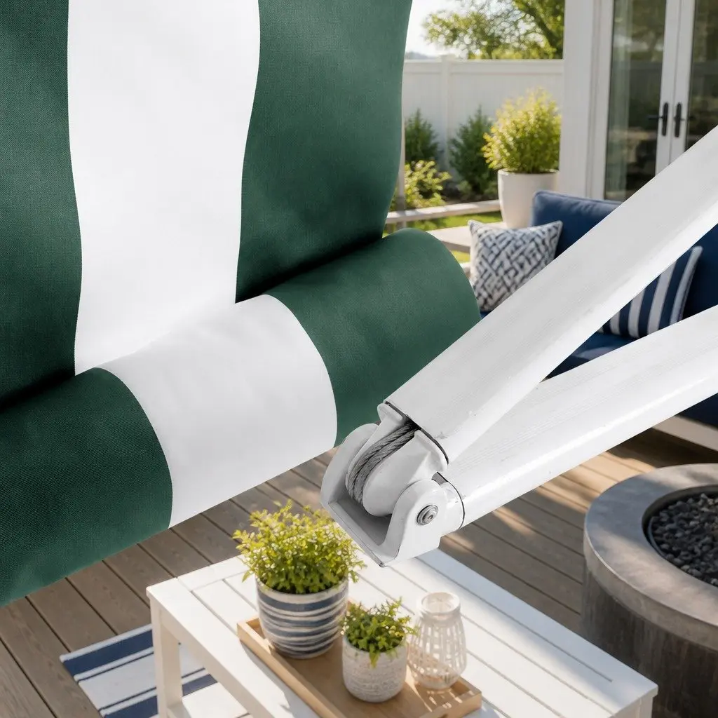 Retractable Folding Arm Awning Motorised Remote Control Garden Patio Sunshade