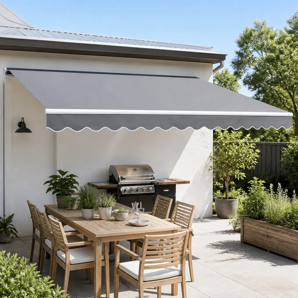 Retractable Folding Arm Motorised Awning Sunshade 4m x 2.5m Patio Garden Shade