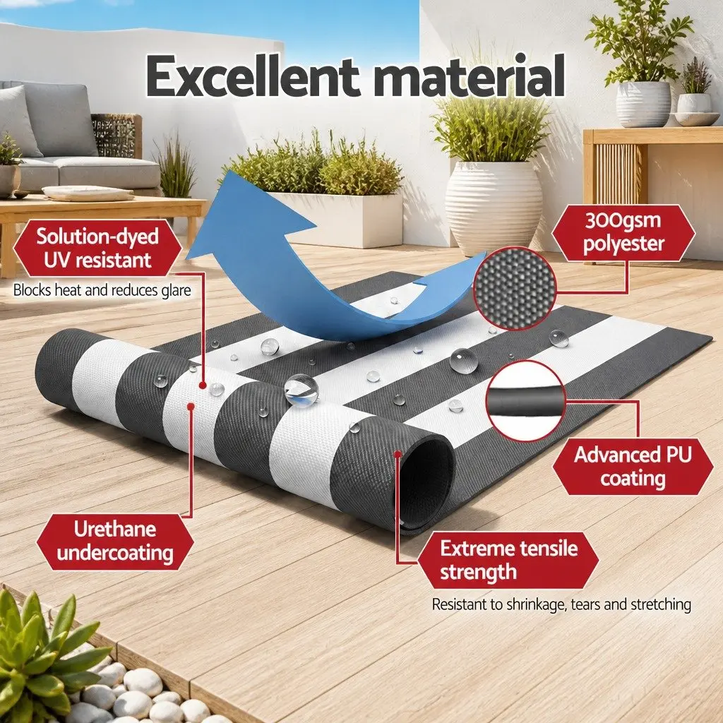 Retractable Folding Arm Awning Motorised Remote Control Sunshade Patio Deck Outdoor 4.5m x 3m