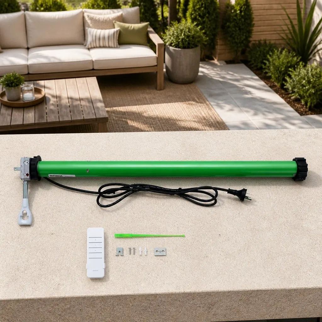 Folding Arm Awning Replacement Motor 230V Remote Control 40NM Green
