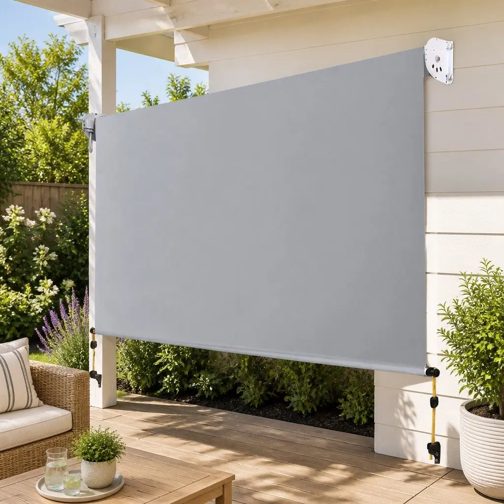Retractable Screen Awning Outdoor Use 3m x 2.5m Grey