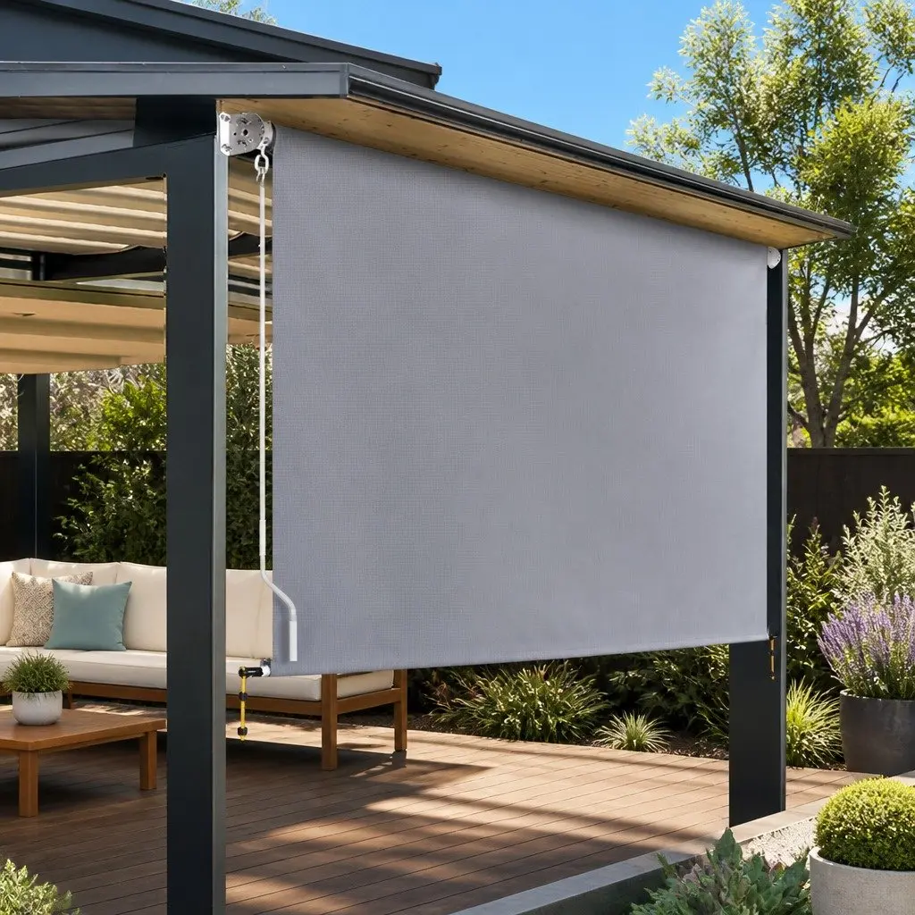 Retractable Screen Awning Outdoor Use 3m x 2.5m Grey