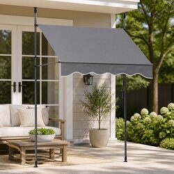 Retractable Pivot Arm Awning Specifications: 2x1.8M Grey