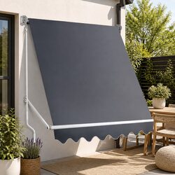 Retractable Pivot Arm Awning Specs: 1.8x2.1m Grey