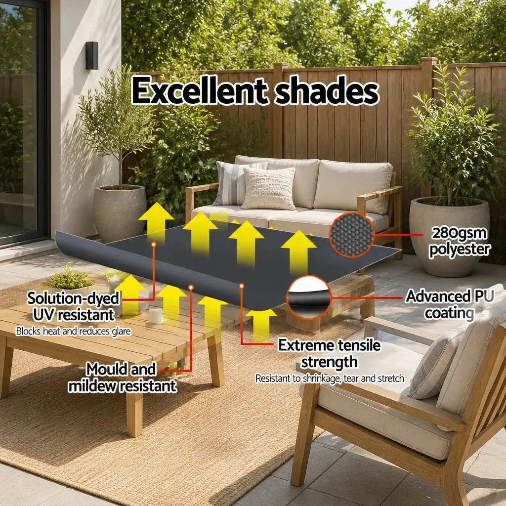 Retractable Pivot Arm Awning Outdoor Use 1.8x2.1m Grey