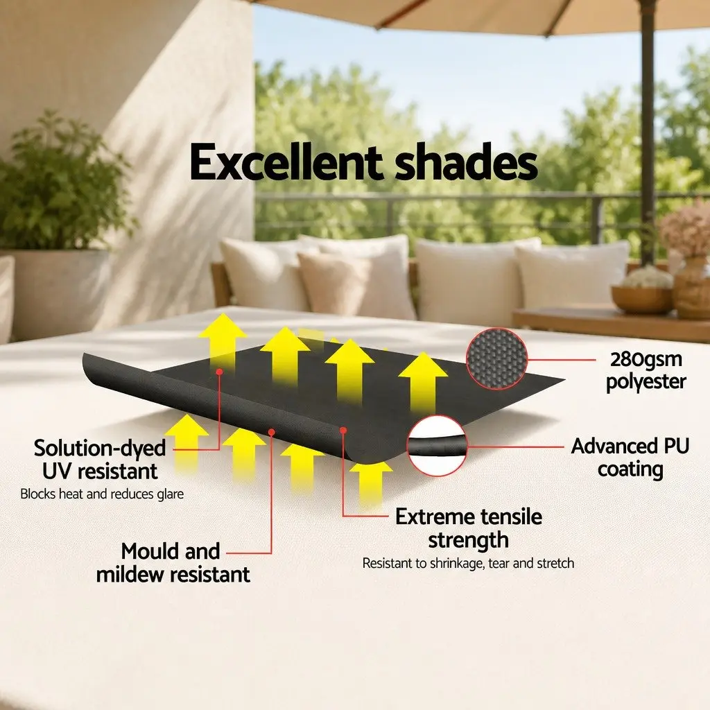 Retractable Pivot Arm Awning Outdoor Patio Shade 2.4M x 2.1M Grey