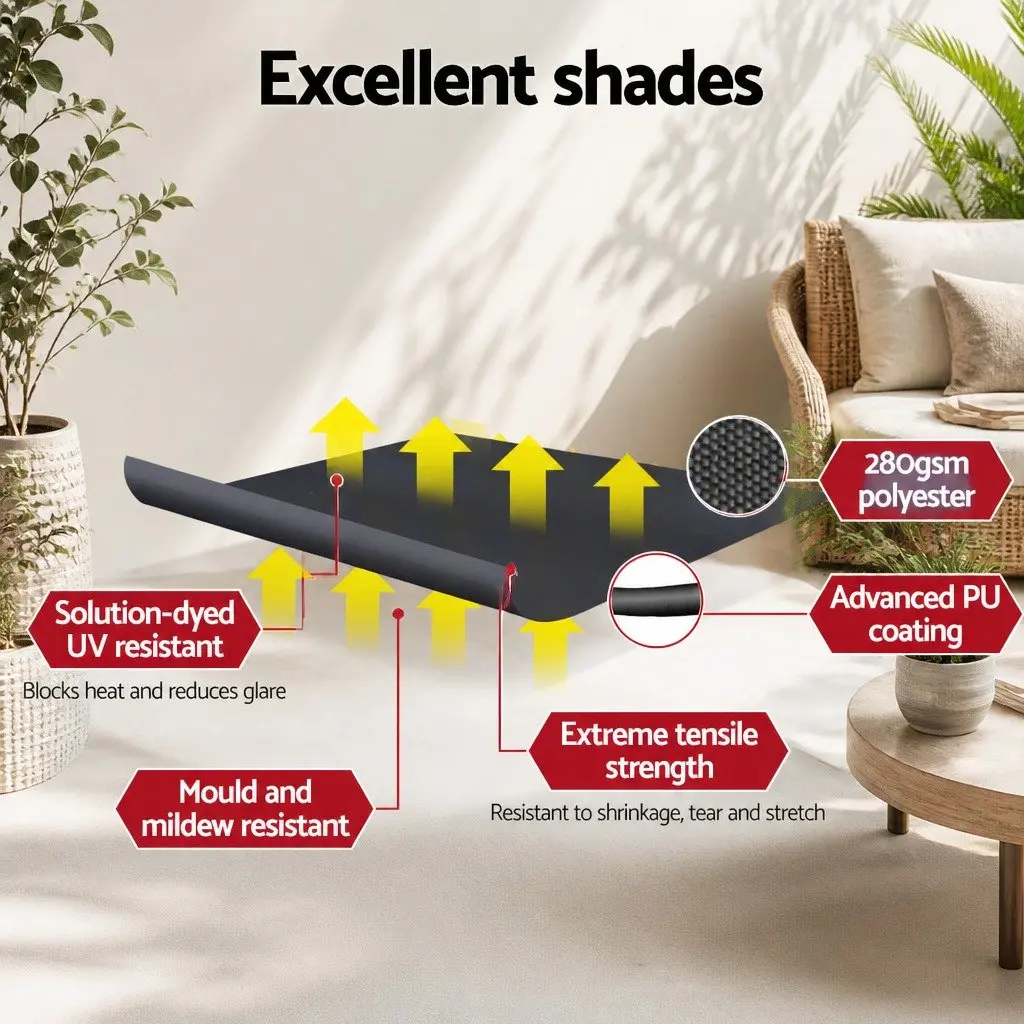 Retractable Pivot Arm Awning Outdoor Patio 2.8X2.1M Grey