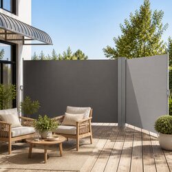 Retractable Side Awning: 1.8m Height x 6m Width, Grey
