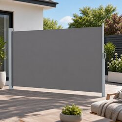 Retractable Side Awning Dimensions: 1.8x3M, Grey Frame