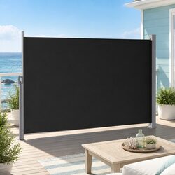 Retractable Side Awning Sun Shade Outdoor Privacy Screen 1.8 x 3M Black Patio