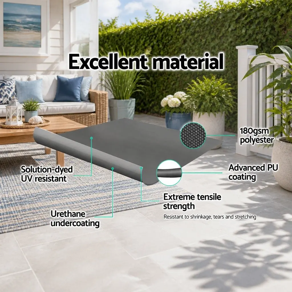 Retractable Awning Outdoor Privacy Screen Grey 2M x 3M for Patios