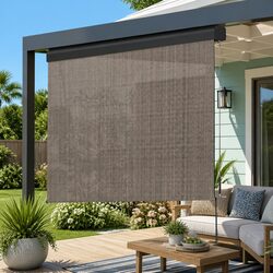 3M x 2.5M Retractable Awning - Brown Aluminium Frame