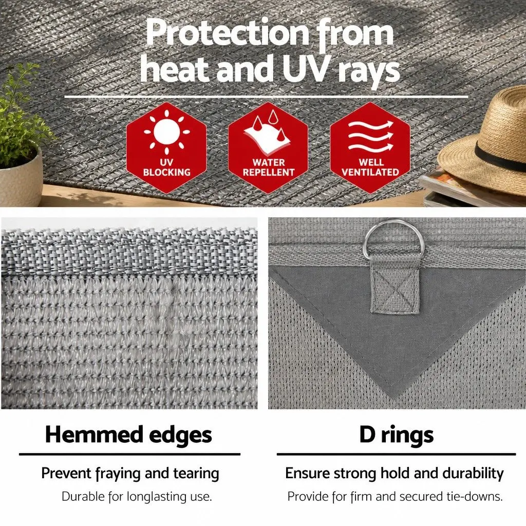 Caravan RV Awning Fabric Privacy Screen 18ft Roll Out Sun Shade Grey 5.2M