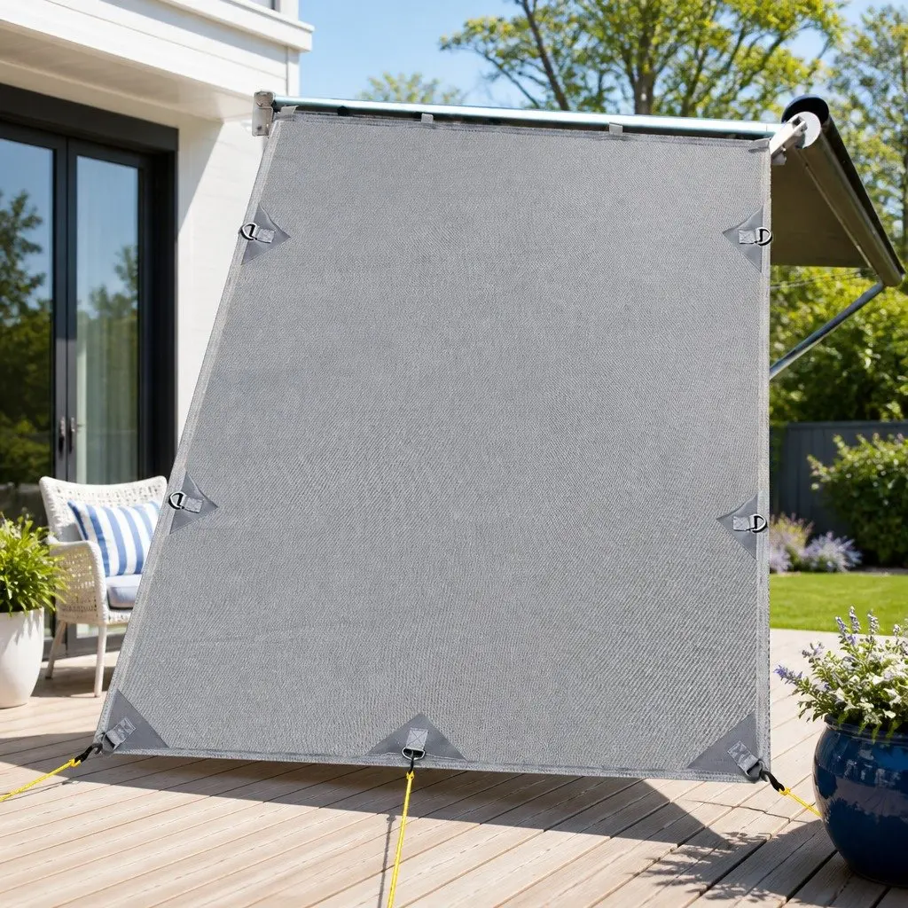 Caravan End Screen Awning Privacy Shade 1.95 x 2.2M