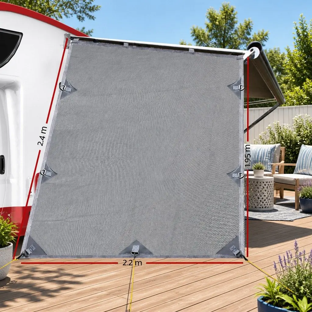 Caravan End Screen Awning Privacy Shade 1.95 x 2.2M
