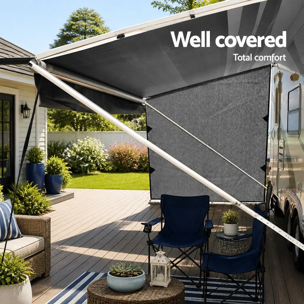 Caravan End Screen Awning Privacy Shade 1.95 x 2.2M