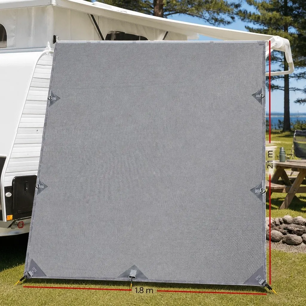 Caravan End Screen for Roll Out Awning 2.1x1.8M Grey