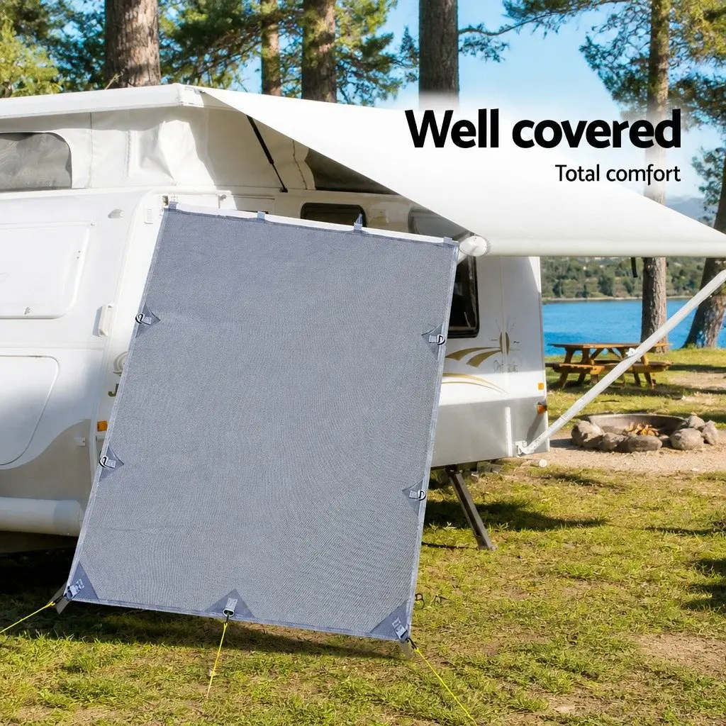 Caravan End Screen for Roll Out Awning 2.1x1.8M Grey