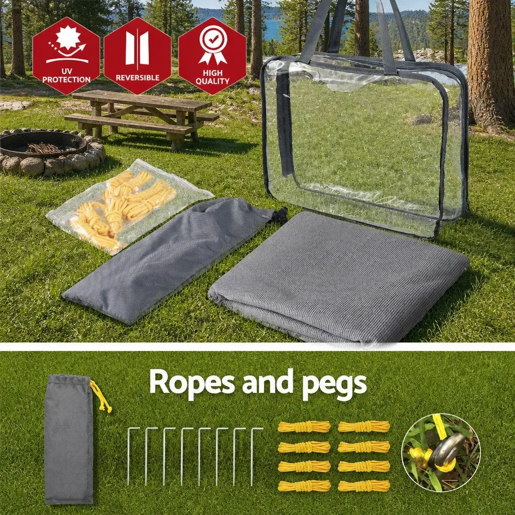 Caravan End Screen for Roll Out Awning 2.1x1.8M Grey