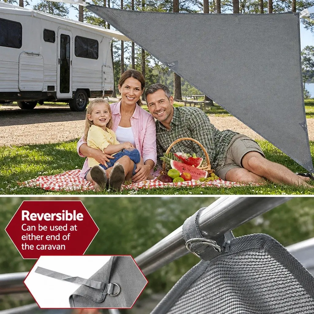 Caravan End Screen for Roll Out Awning 2.1x1.8M Grey