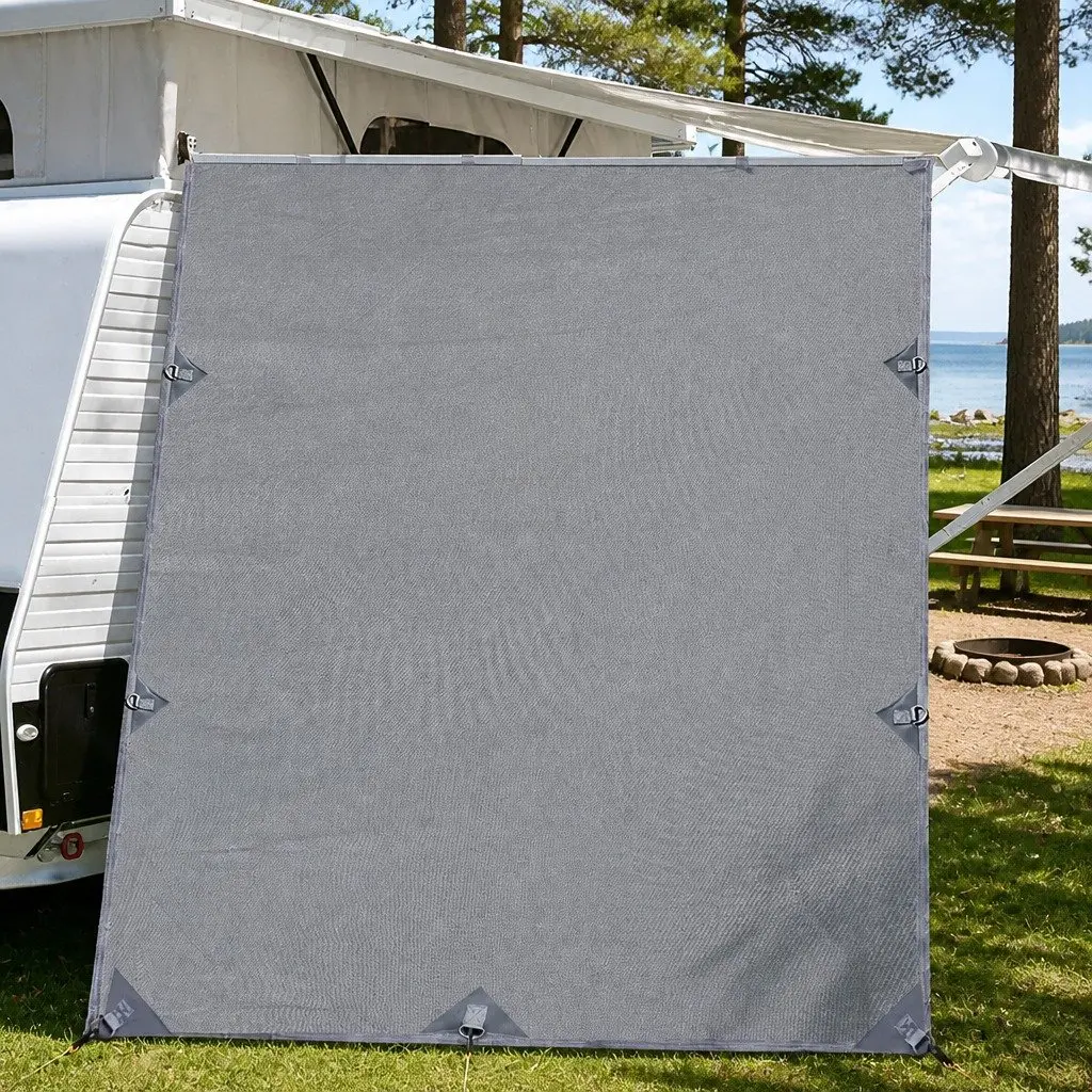 Caravan End Screen for Roll Out Awning 2.1x1.8M Grey