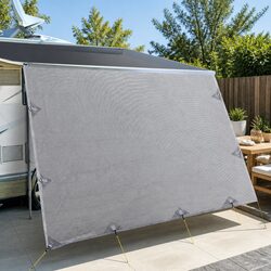 Caravan Privacy Screen: 3.7m x 1.95m Grey UV Shade